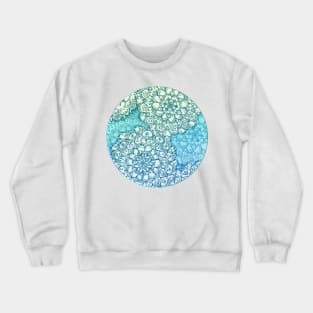 Through Ocean & Sky - turquoise & blue Moroccan pattern Crewneck Sweatshirt